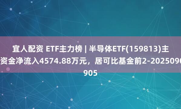 宜人配资 ETF主力榜 | 半导体ETF(159813)主力资金净流入4574.88万元，居可比基金前2-20250905