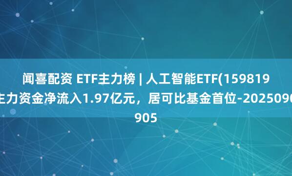 闻喜配资 ETF主力榜 | 人工智能ETF(159819)主力资金净流入1.97亿元，居可比基金首位-20250905